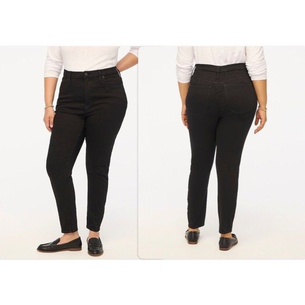 J.Crew Factory 9" mid-rise black skinny jean in signature stretch NWT Size 33